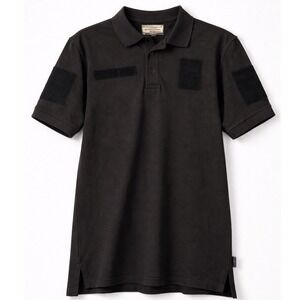 Hazard 4 Mens Tactical Polo Shirt Black Short Sleeve Patch Panels Pique Knit